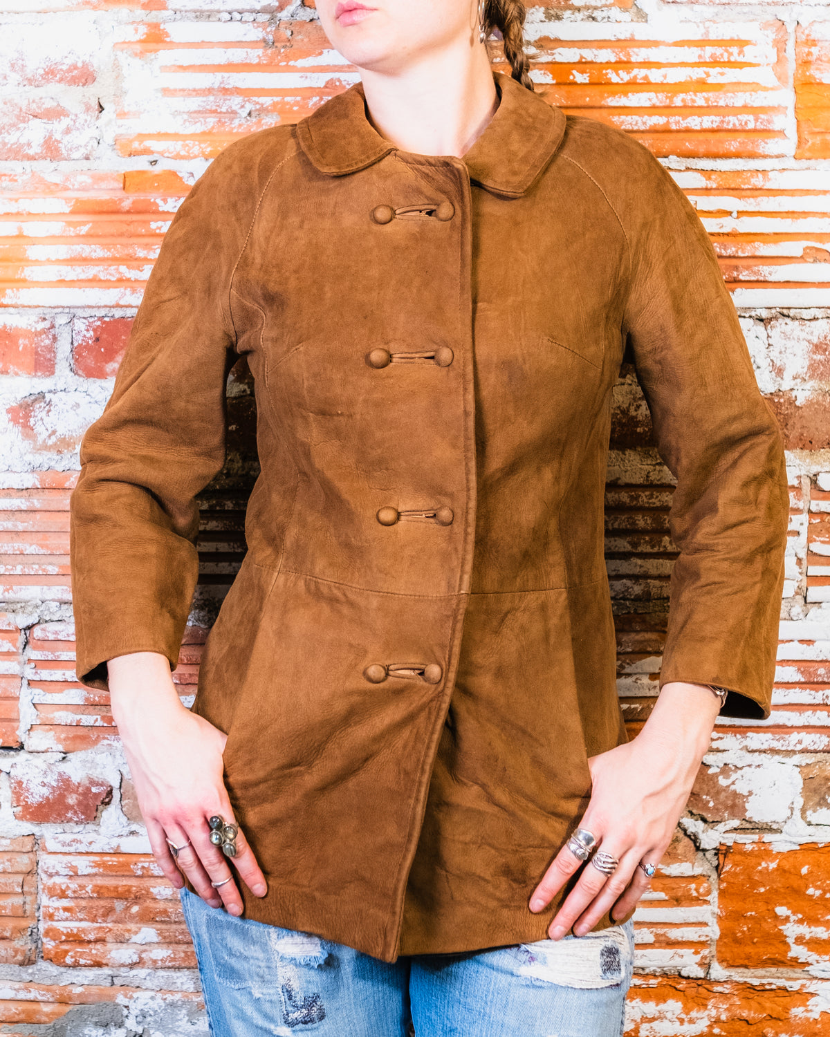Vintage 1960's Brown Suede Double Button Jacket